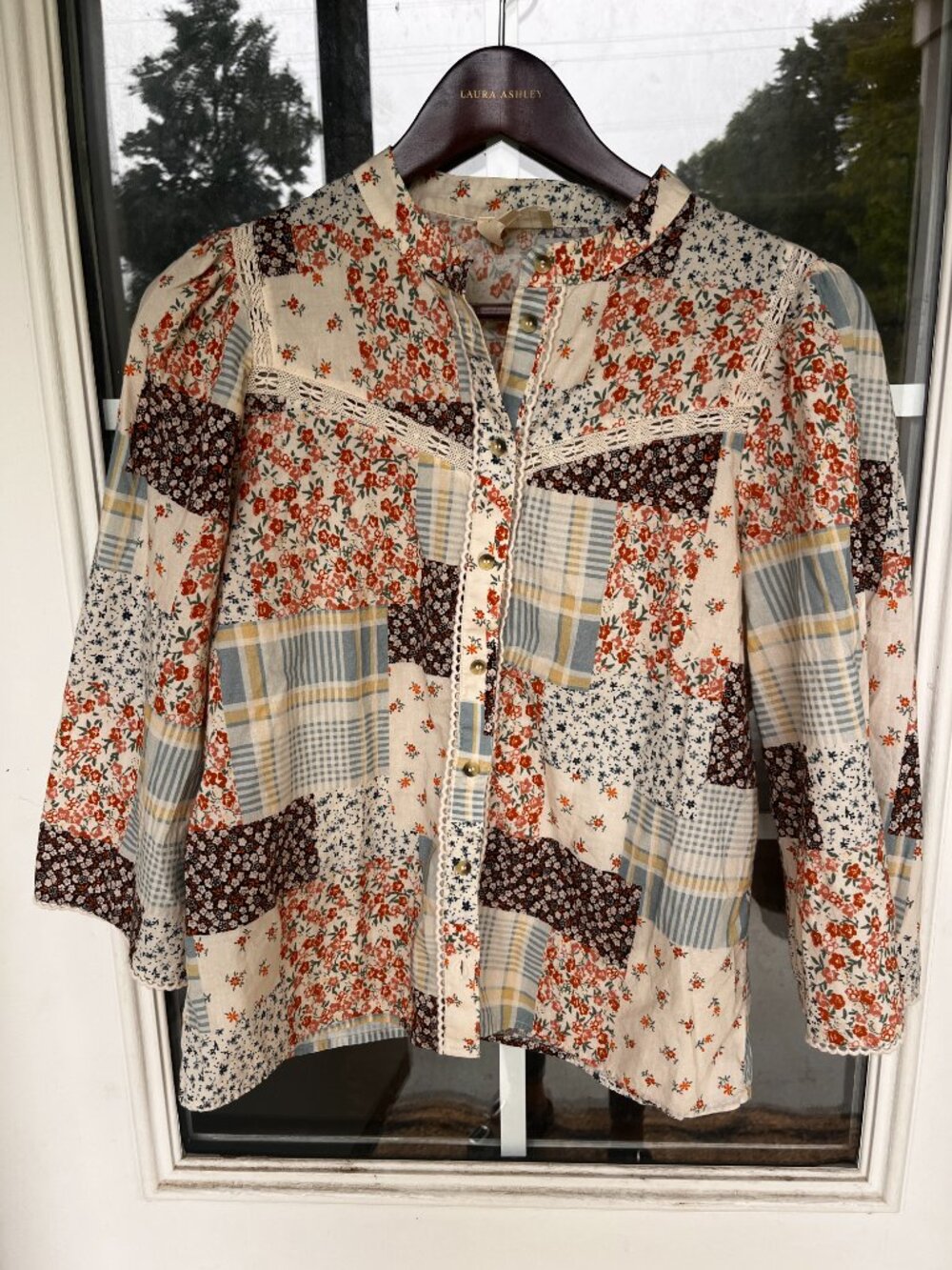 Sezane Easton Shirt Floral Patchwork - Size 4/36 - Picture 6 of 6